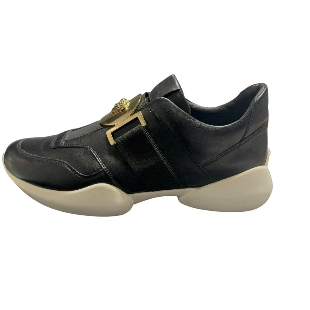Versace Black Leather Medusa Strap‎ Sneakers